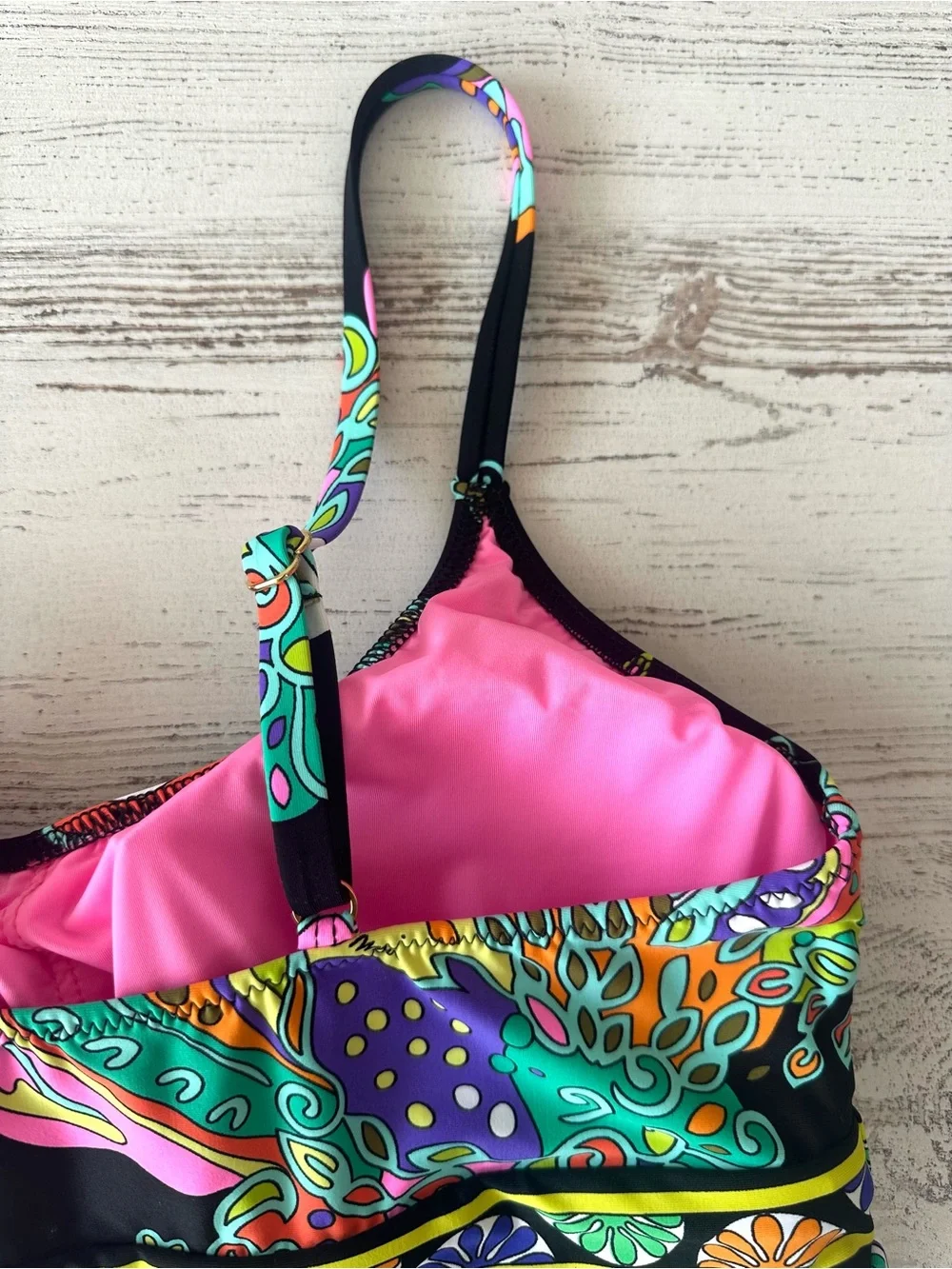 NWT TRINA TURK Sea Garden Wireless Tankini Top 10